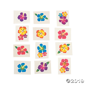 Hibiscus Glitter Tattoos (72 Piece(s))