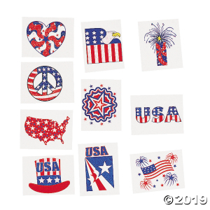 Patriotic Glitter Tattoos (72 Piece(s))