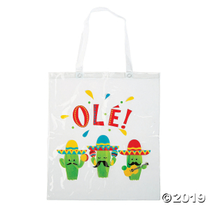 Clear Fiesta Cactus Tote Bags (Per Dozen)