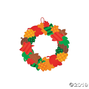 Fall Leaves Paper Wreath Craft Kit (Makes 12)