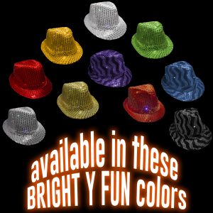 LED Flashing Sequined Fedoras