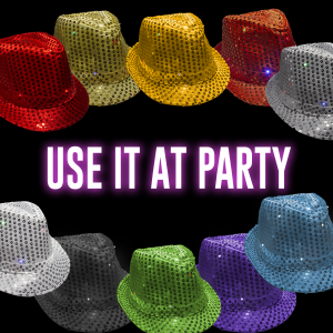 LED Flashing Sequined Fedoras