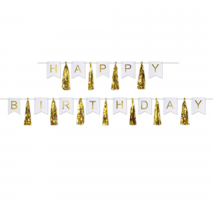 Happy Birthday Tassel Streamers (Per 2 pack)