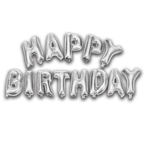 Silver Happy Birthday Balloon Kit (Per kit)
