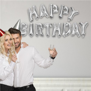 Silver Happy Birthday Balloon Kit (Per kit)