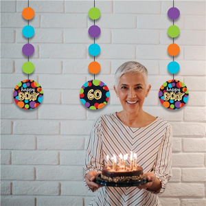 Birthday Balloon Hanging Cutout Streamers (Per 3 pack)