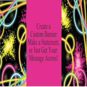 Pink Glow Party Custom Banner - 12 x 24