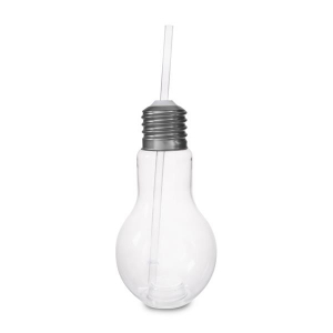 Light Bulb Cup with Lid and Straw