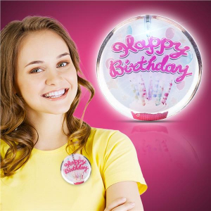 LED Happy Birthday Pin
