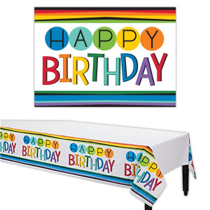 Rainbow Birthday Table Cover