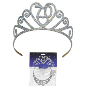 Glitter Heart 70 Birthday Tiara