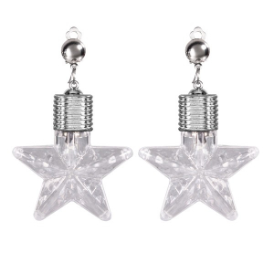 LED White Star Clip-On Earrings (Per pair)