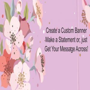 Pink Flowers Custom Banner - 12 x 24