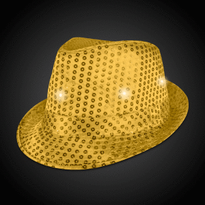 LED Gold Sequin Fedora Hat