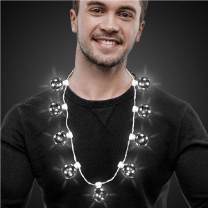 LED Silver Disco Ball Necklace