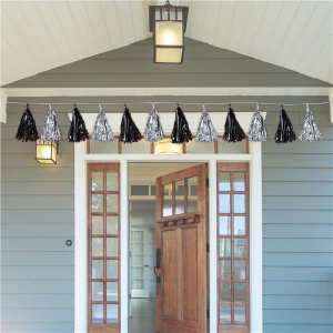 Black & Silver Tassel Garland