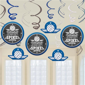 Volleyball Swirl Decorations (Per 12 pack)