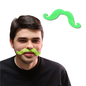 Lime Green Handlebar Mustaches (Per 12 Pack)