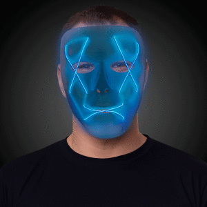 Light Up Blue EL Wire Mask