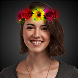 LED Assorted Flowers Halo Headband