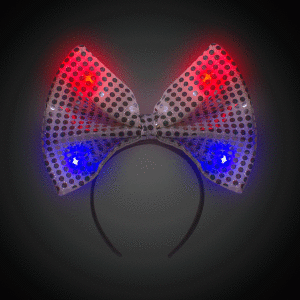 LED Silver Sequin Bow Headband