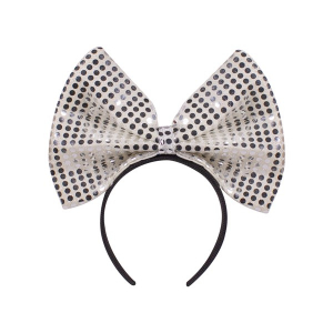 LED Silver Sequin Bow Headband