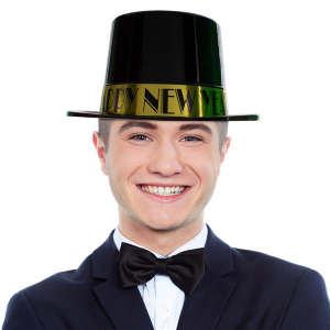 New Year Black & Gold Top Hat