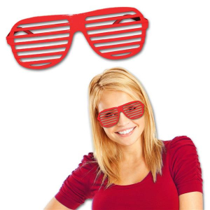 Red Slotted Glasses (Per 12 pack)
