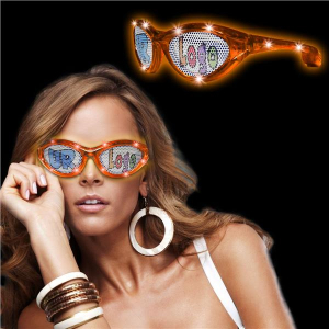 LED Orange Novelty Custom Sunglasses