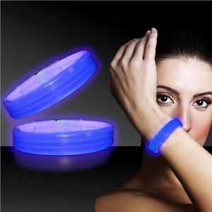 Blue Triple Wide Glow Bracelets (Per 25 Pack)