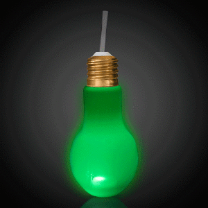 LED Light Bulb Cup with Lid and Straw