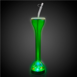LED Green Flashing 17 oz Yard Glass
