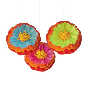 Fluffy Fiesta Tissue Flowers (Per 3 pack)