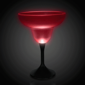 LED 10 oz Margarita Glass Black Stem