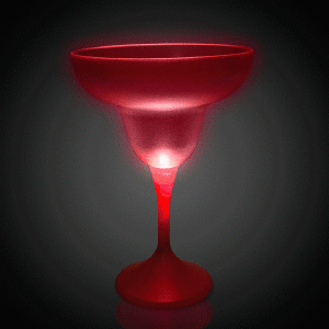 LED 10 oz Margarita Glass White Stem