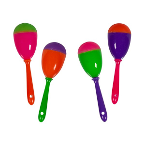 Mini Colorful Maracas (Per 12 pack)