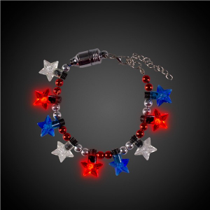 LED Patriotic Star Bead Bracelet