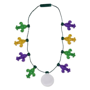 LED Mardi Gras Fleur De Lis Necklace