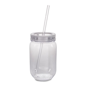 LED 20 oz Mason Jar with Straw