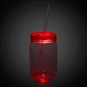 LED 20 oz Mason Jar with Straw