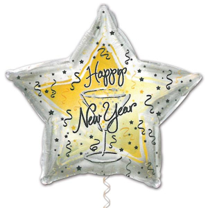 New Year Metallic Star 18"  Balloon