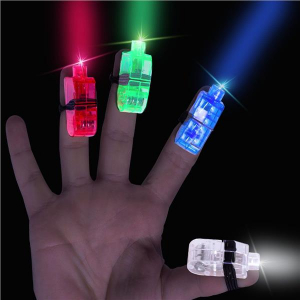 Green LED Light-Up Finger Rings