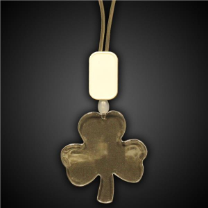 Green LED Shamrock Light Up Necklace