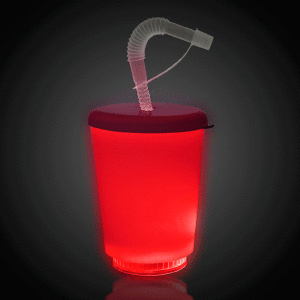 LED 12 oz Cup with Lid & Straw