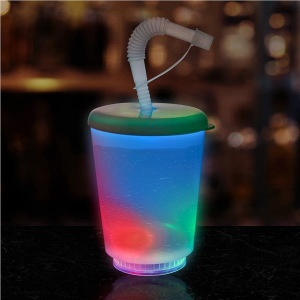 LED 12 oz Cup with Lid & Straw