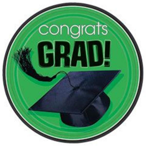 Green Graduation 7" Plates
