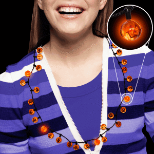 LED Light-Up Pumpkins Necklace- 34 Inch LED Light-Up Pumpkins Necklace- 34 Inch