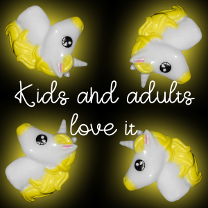 1" Light-Up Unicorn Rings- Yellow