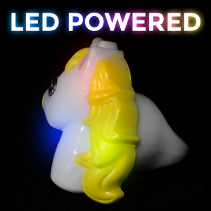 1" Light-Up Unicorn Rings- Yellow