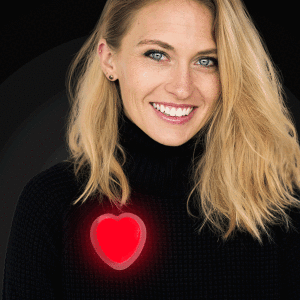 Glow in the Dark Badge Heart - Red